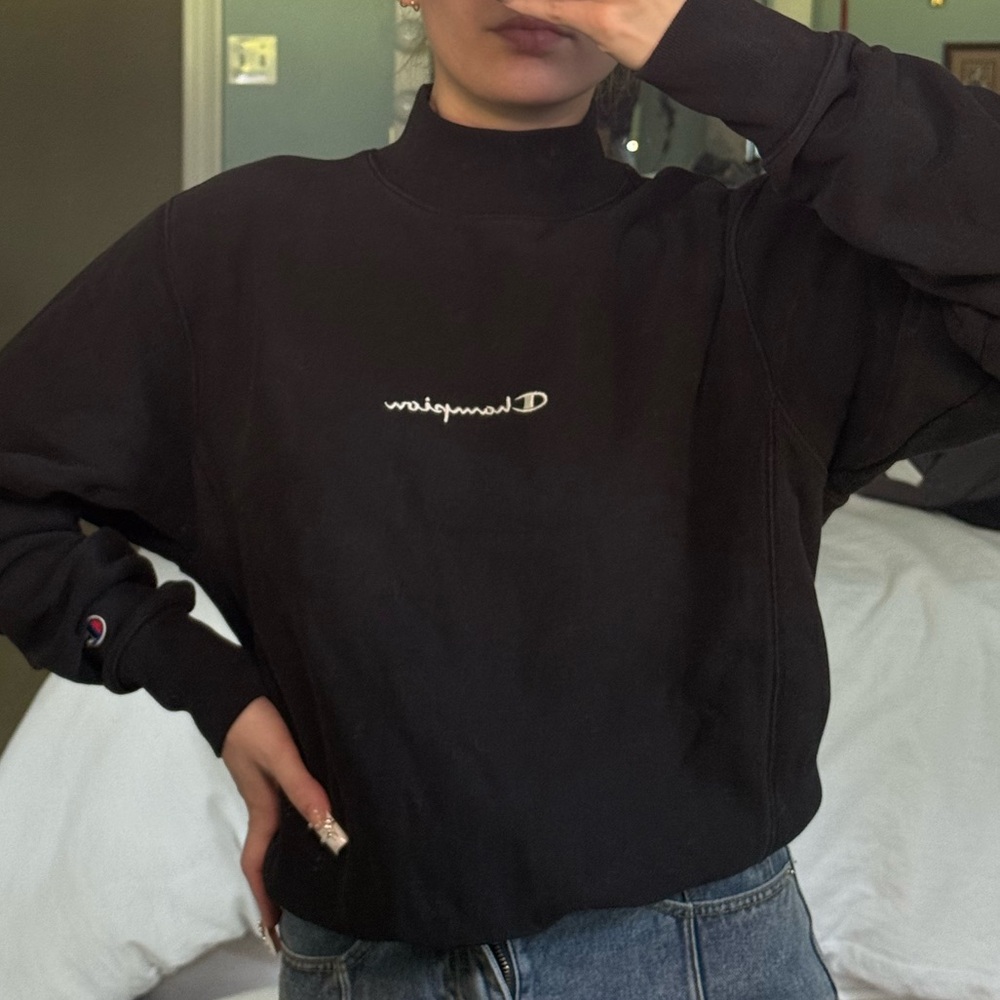 Black Champion Mockneck